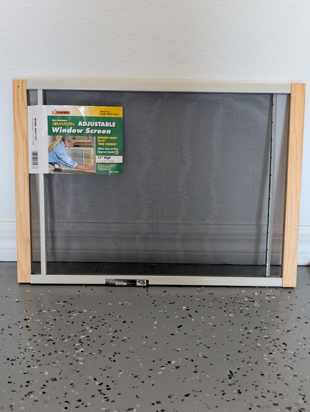 Frost King Marvin Adjustable Window Screen Brown & White